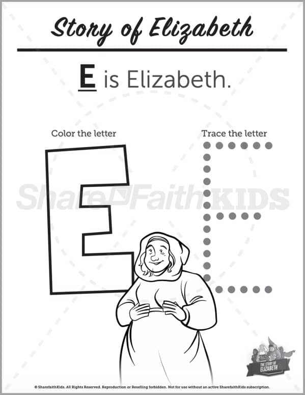 Luke 1 The Story of Elizabeth Preschool Letter Coloring