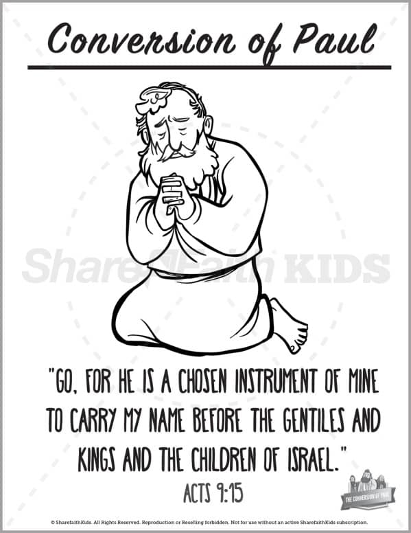 Acts 9 Paul's Conversion Preschool Coloring Pages