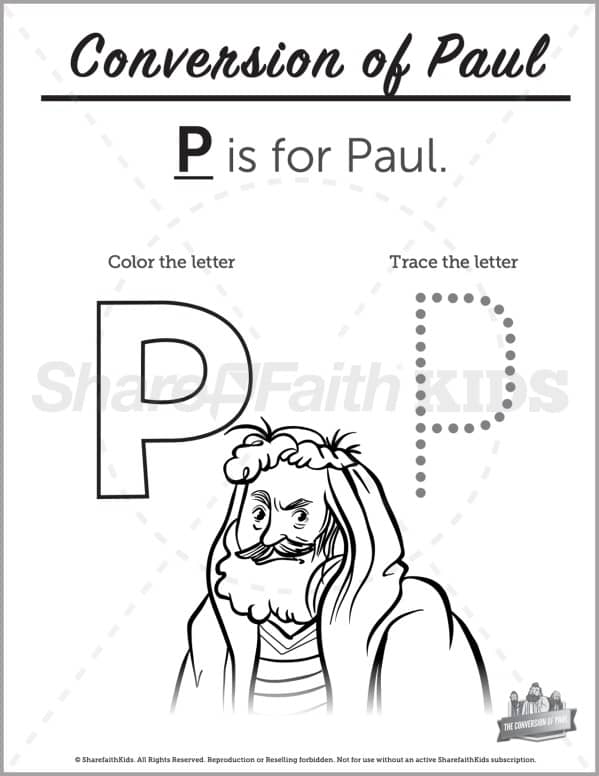 Acts 9 Paul's Conversion Preschool Letter Coloring