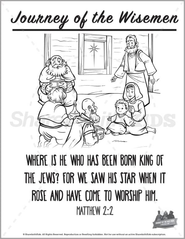 Matthew 2 Journey of the Wise Men Preschool Coloring Pages