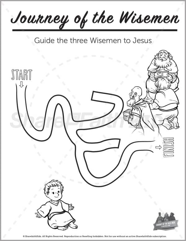 Matthew 2 Journey of the Wise Men Preschool Mazes