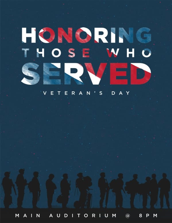 Veterans Day Honoring Those Who Served Church Flyer