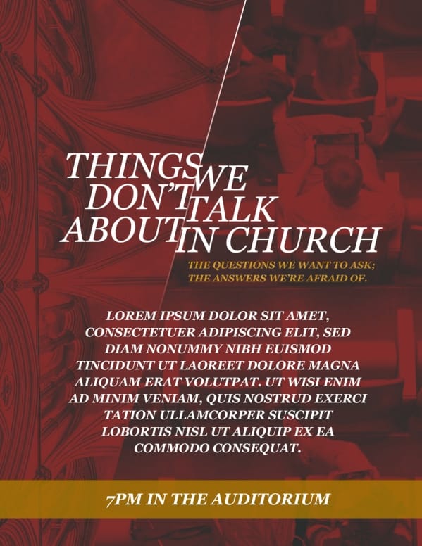 Things We Don't Talk About Church Flyer