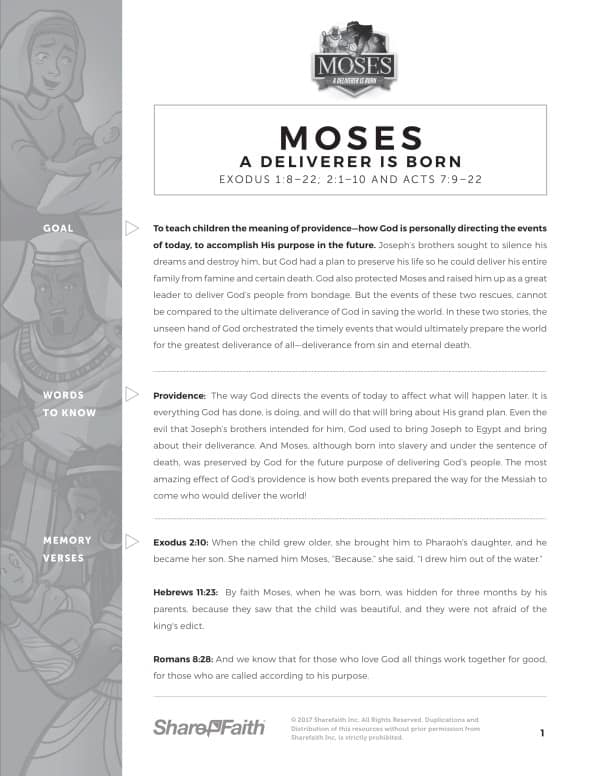 Exodus 2 Baby Moses Curriculum