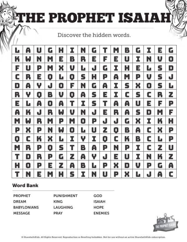 The Prophet Isaiah Word Search Puzzles