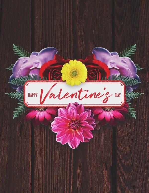 Valentine's Day Floral Flyer Template