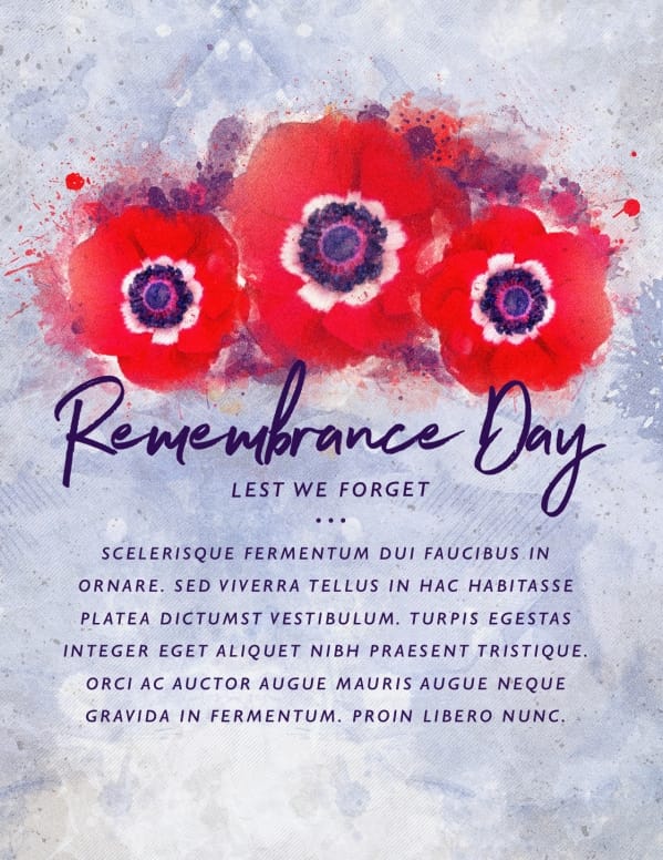 Remembrance Day Service Flyer