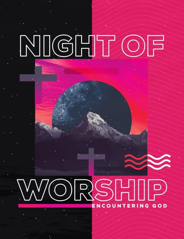 Night of Worship Church Event Flyer
