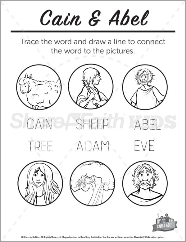Genesis 4 Cain & Abel  Preschool Word Picture Match