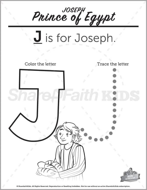 Genesis 50 The Story of Joseph Preschool Letter Coloring