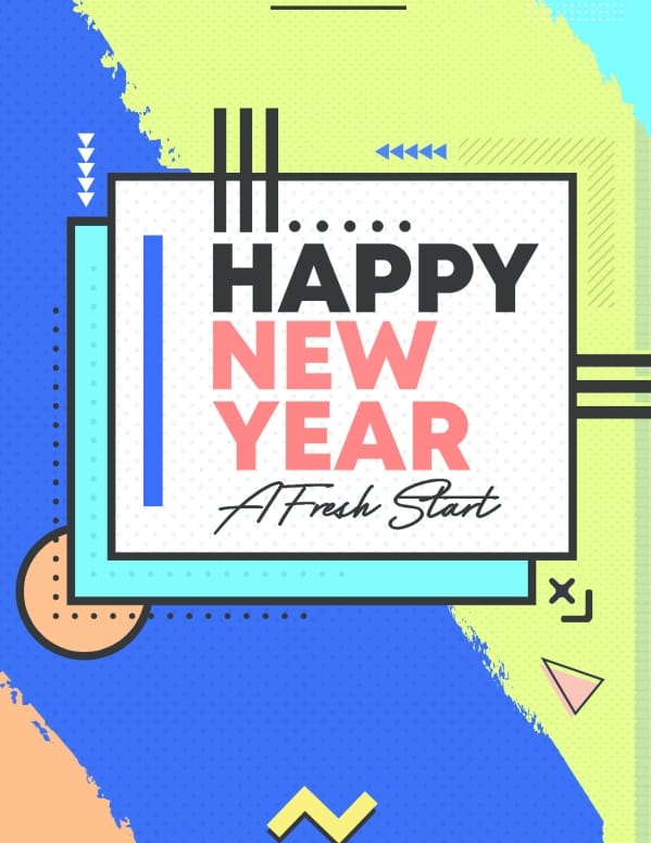 Happy New Year Fresh Start Church Flyer