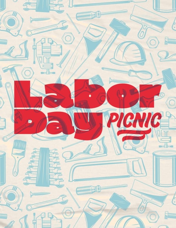 Labor Day Picnic Red Church Flyer