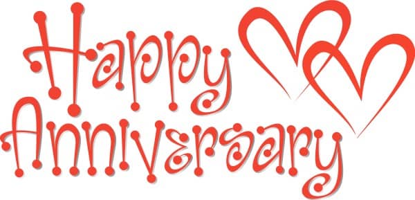 Cute Red Anniversary Wordart with Hearts