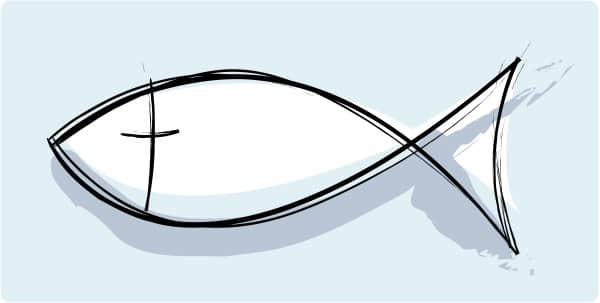 Artistic Christian Fish Symbol