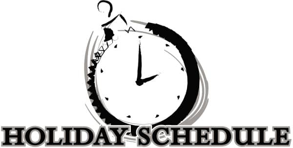 Holiday Schedule with Clock