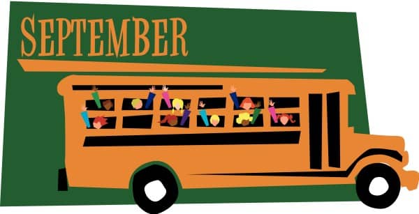 Kids in a Schoolbus in September