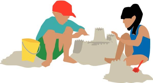 Kids Building Sand Kingdom