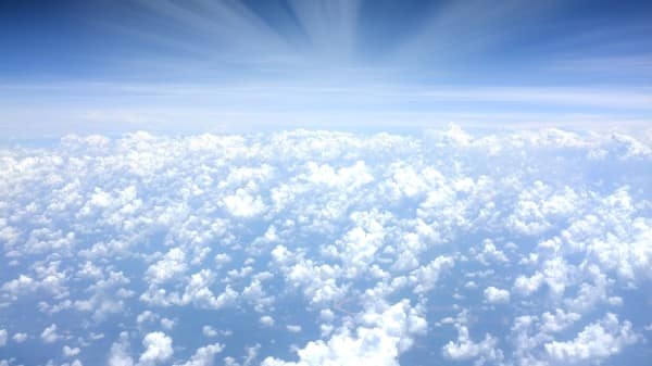 Heavenly Clouds Sunlight Rays Christian Stock Photo