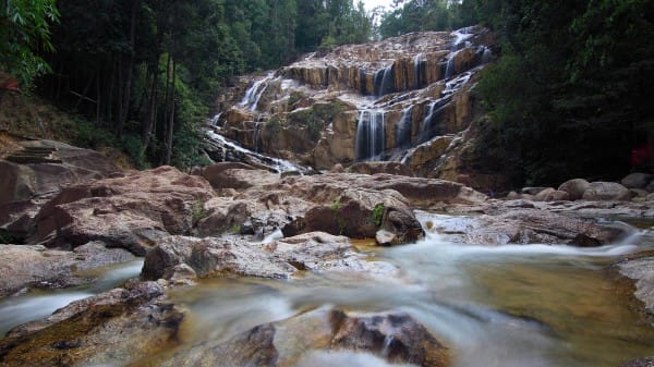 Cascading River Waterfall Stock Photo
