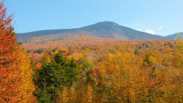 Fall Mountains Church Stock Photo