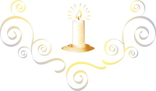 Colorful Candle with Flourish