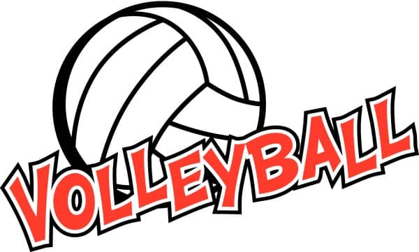 Volleyball with Red Writing