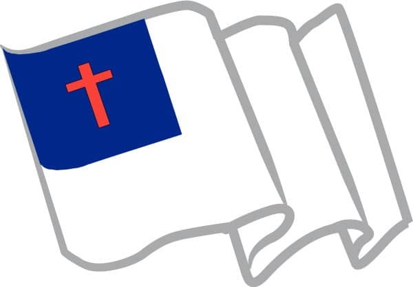Waving Christian Flag