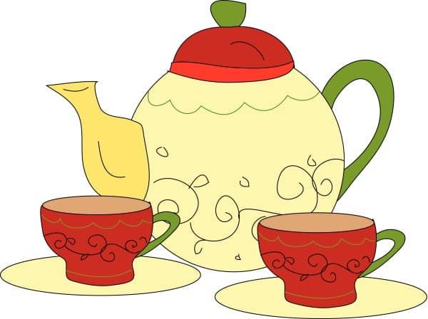Tea Time with Pot and Cups