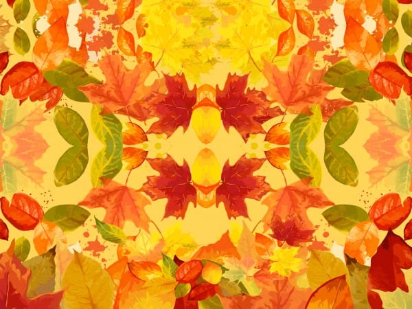 Autumn Leaves Kaleidoscope Christian Background