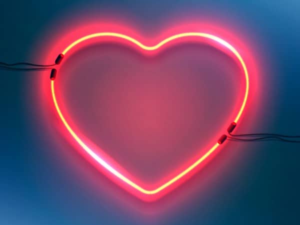 Love In Action Neon Heart Worship Background