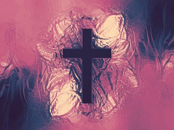 Metallic Cross Colorful Texture Worship Background