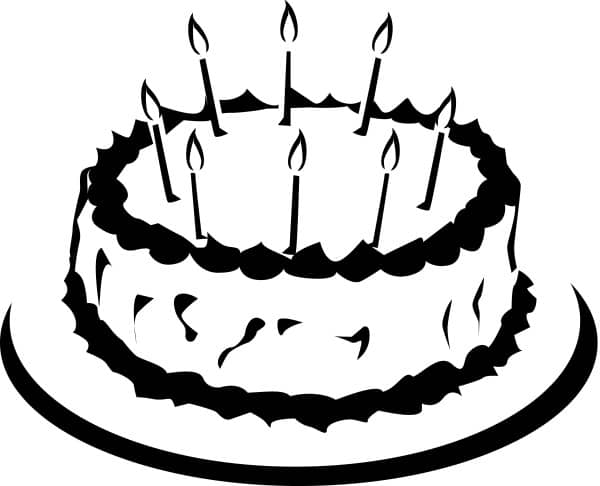Simple Black and White Birthday Cake