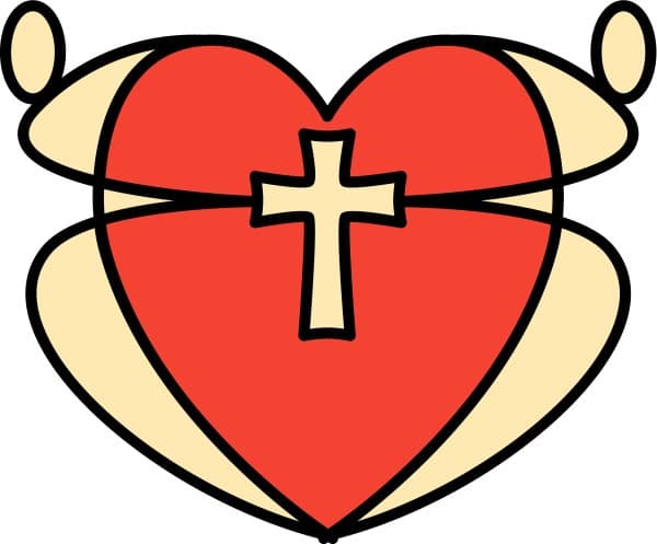 Graphic Heart and Cross
