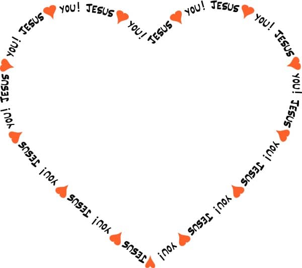 Jesus Loves You Heart Border