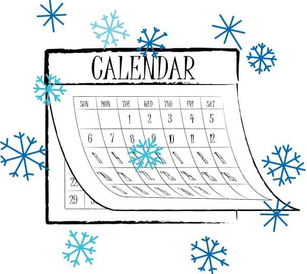 Winter Snowflake calendar