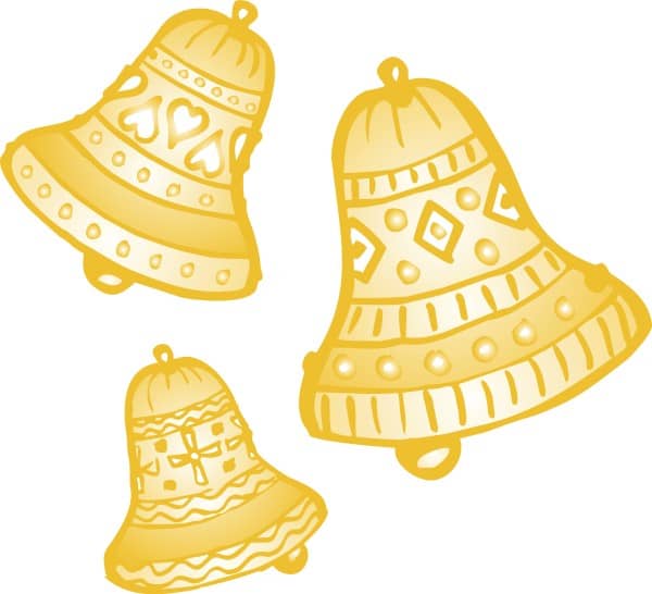 Gold Bells with Ornate Decoration