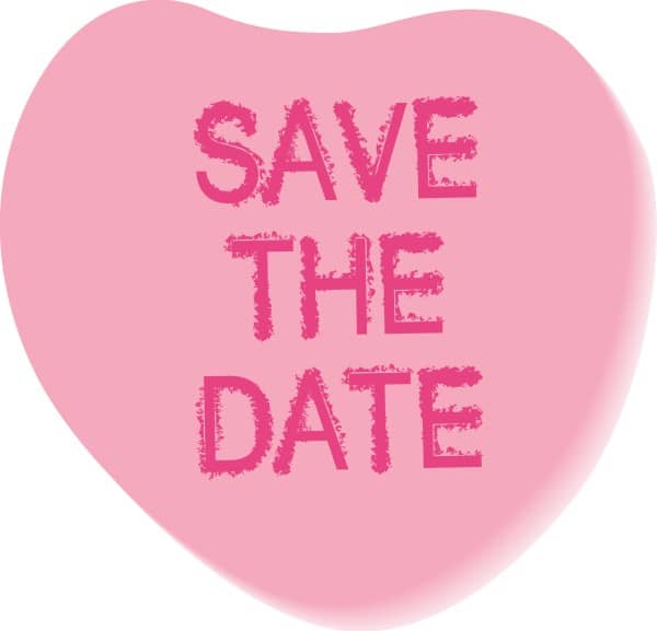Save the Date Candy Heart