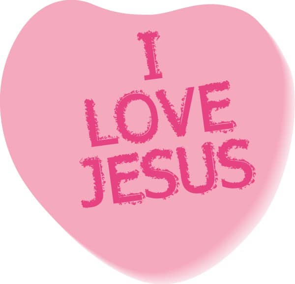 I Love Jesus Text on Candy Heart