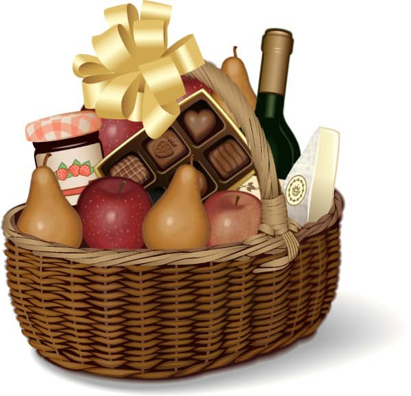 Picnic Basket Gift with Fruits and Candies
