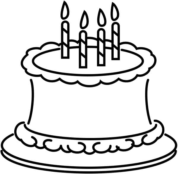 Line Art Birthday Cake