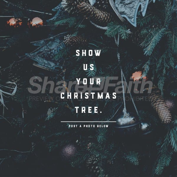Show Us Your Christmas Tree Social Media Graphic