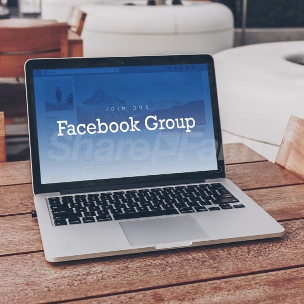 Facebook Group Laptop Social Media Graphic