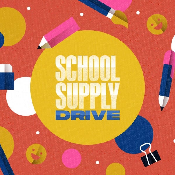 School Supply Drive Pencil Social Media Graphic
