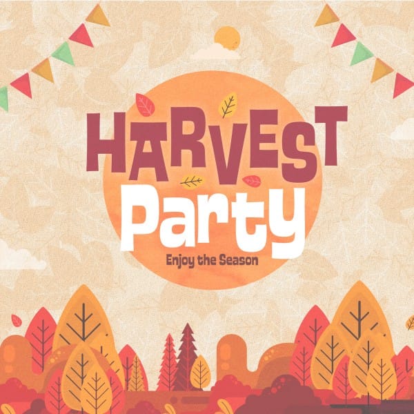 Autumn Harvest Party Church Social Media Graphic
