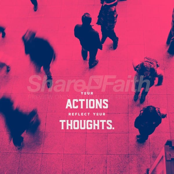 Actions And Thoughts Social Media Graphic