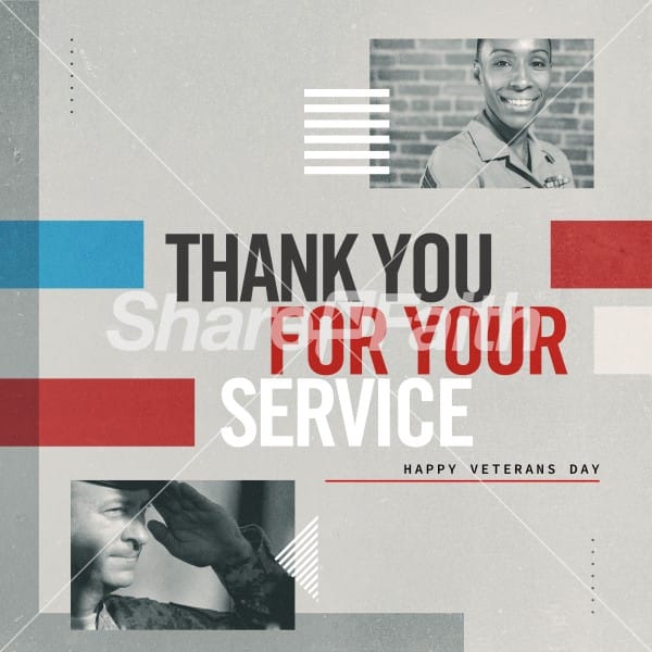 Veteran's Day Service Social Media Graphic