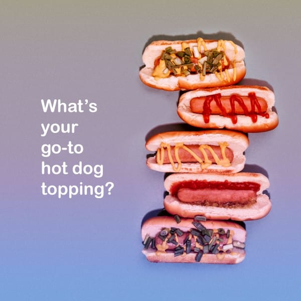 Hot Dog Topping Social Media Graphic