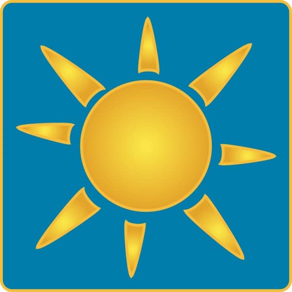 Golden Sun with Rays