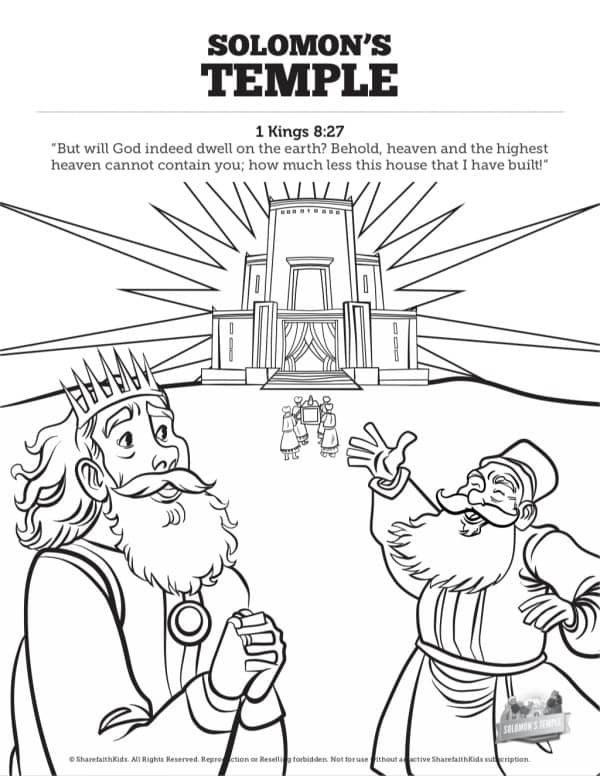 1 Kings 8 Solomon's Temple Sunday School Coloring Pages