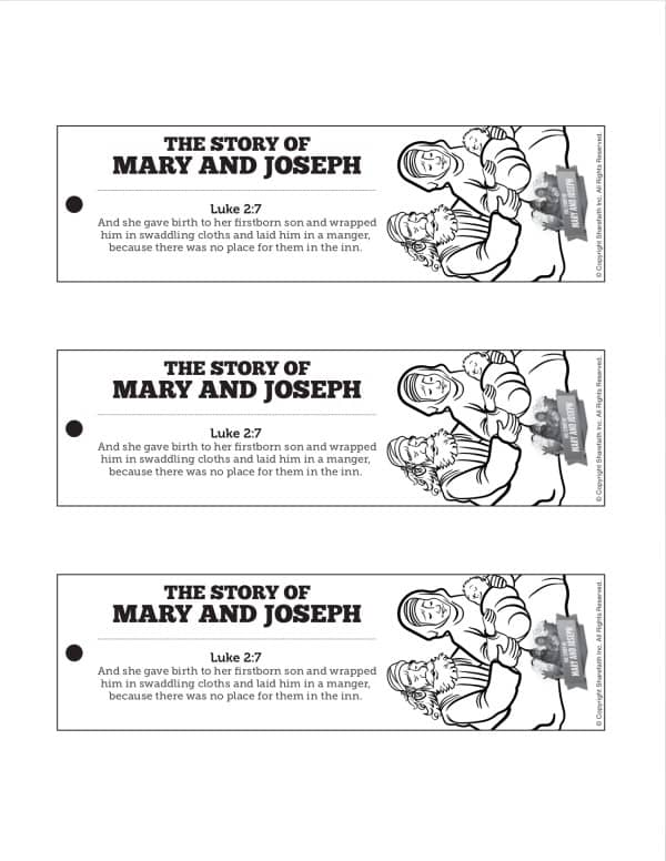 Luke 2 Mary and Joseph Christmas Story Bible Bookmarks